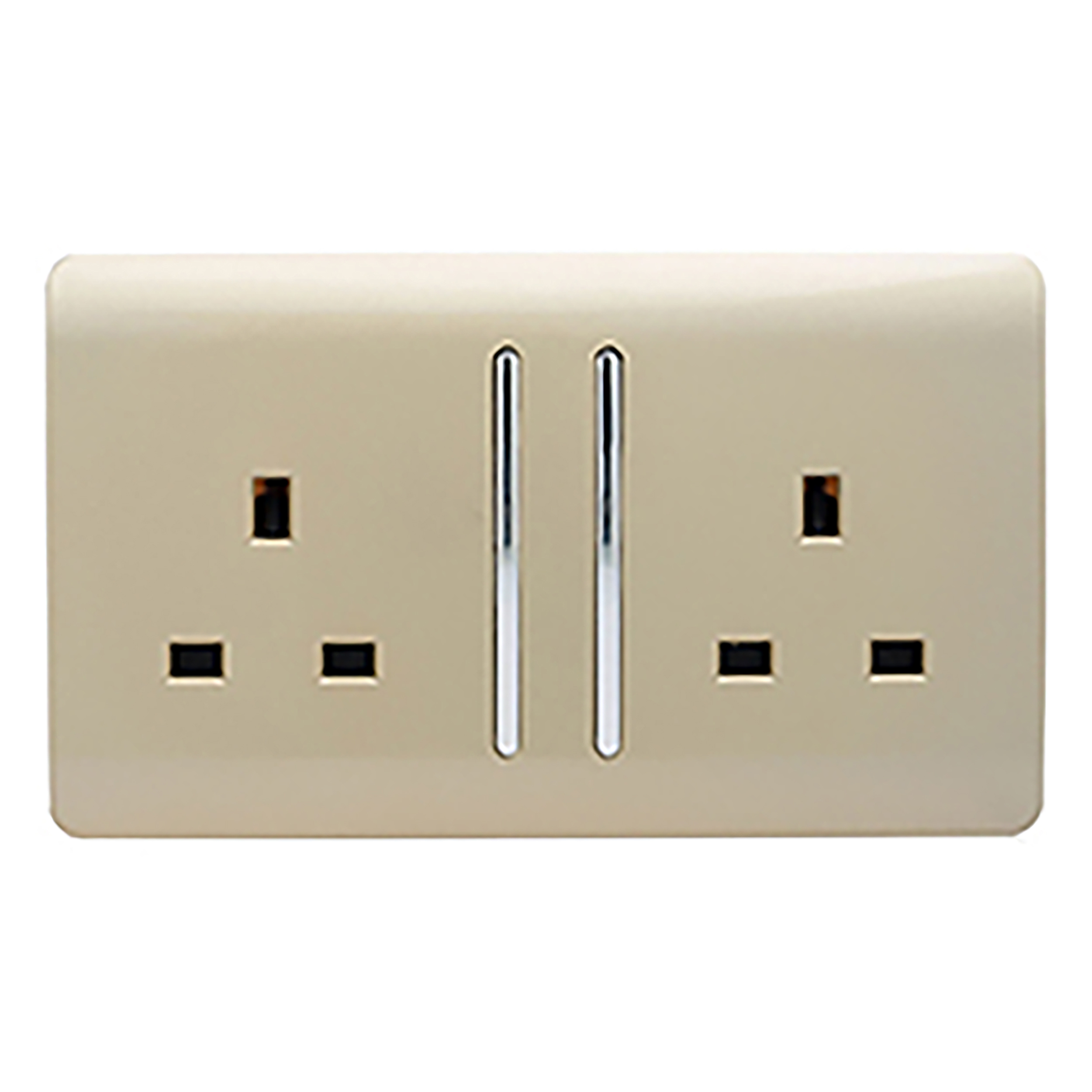ART-SKT213LGO  2 Gang 13Amp Long Switched Double Socket Champagne Gold